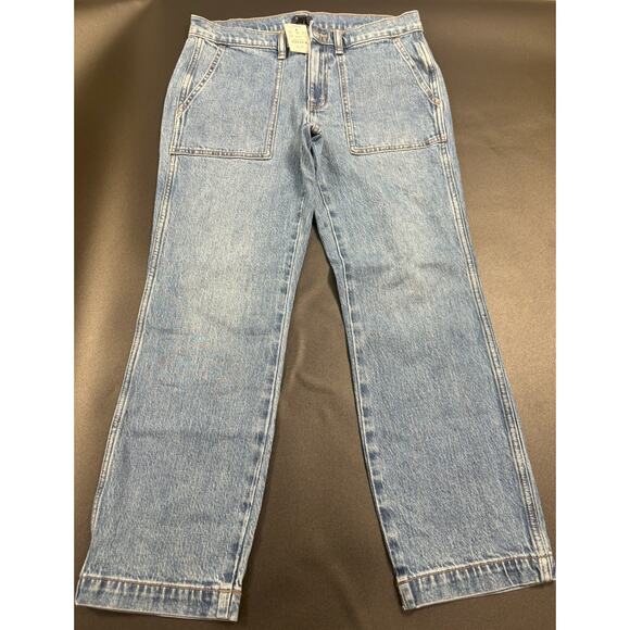 J. Crew Factory NWT Cropped Patch Pocket Utility Blue Jeans S:26,27,28,30,31& 32 - Picture 2 of 10